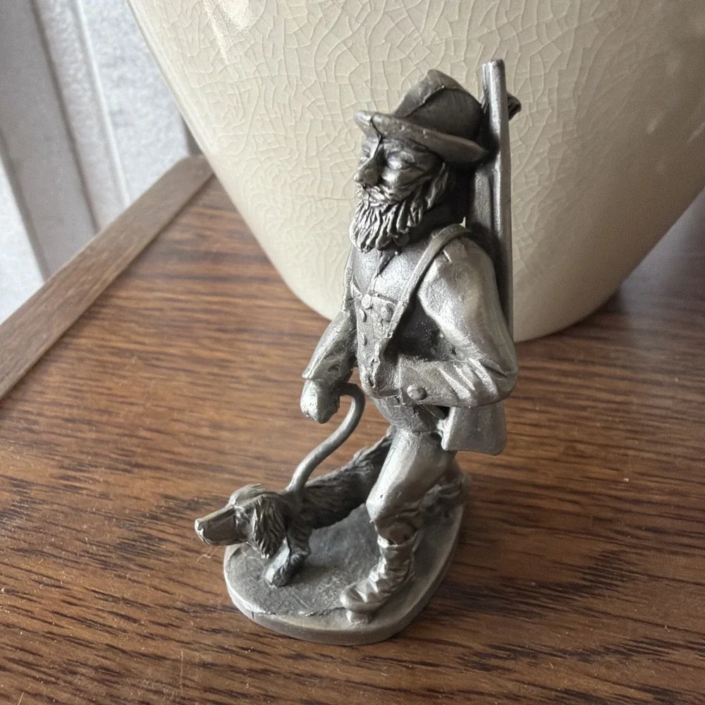 Pewter Swagman And His Dog Made In Germany